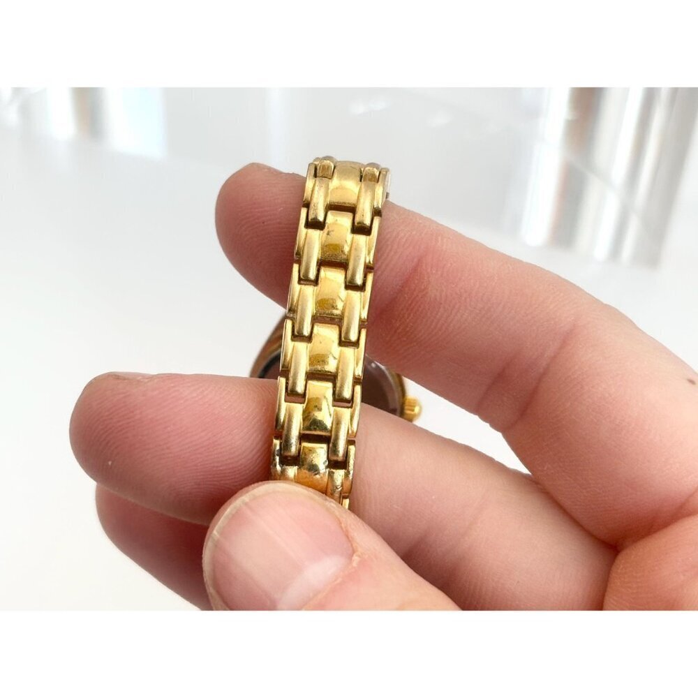 Vanity Fair Rhinestone Framed Gold T Stretch Vintage Wristwatch - 19mm - WORKS! - Picture 8 of 16